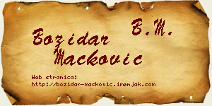 Božidar Mačković vizit kartica